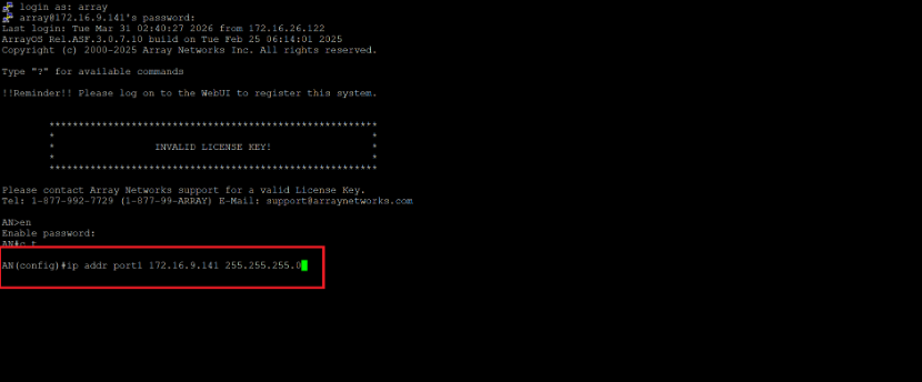 設定 port1 IP